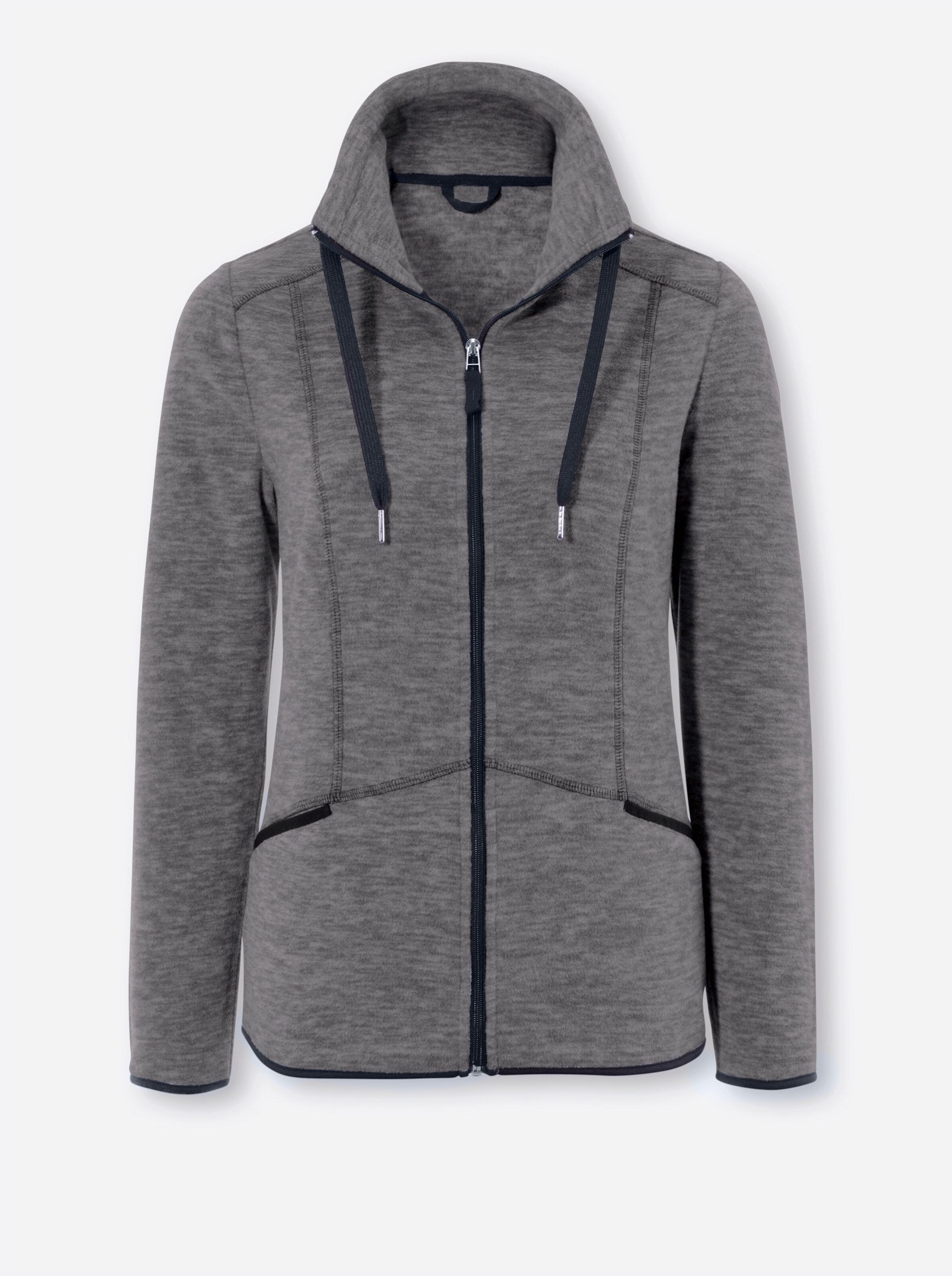 Fleecejacke mit Stehkragen, weiteregulierbar