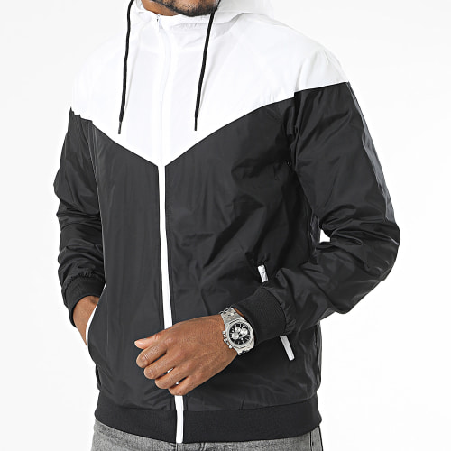 Veste Zippée Capuche Arrow TB148 Noir Blanc
