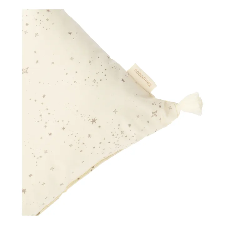 Nobodinoz Coussin rectangulaire Stories en coton bio | Ecru