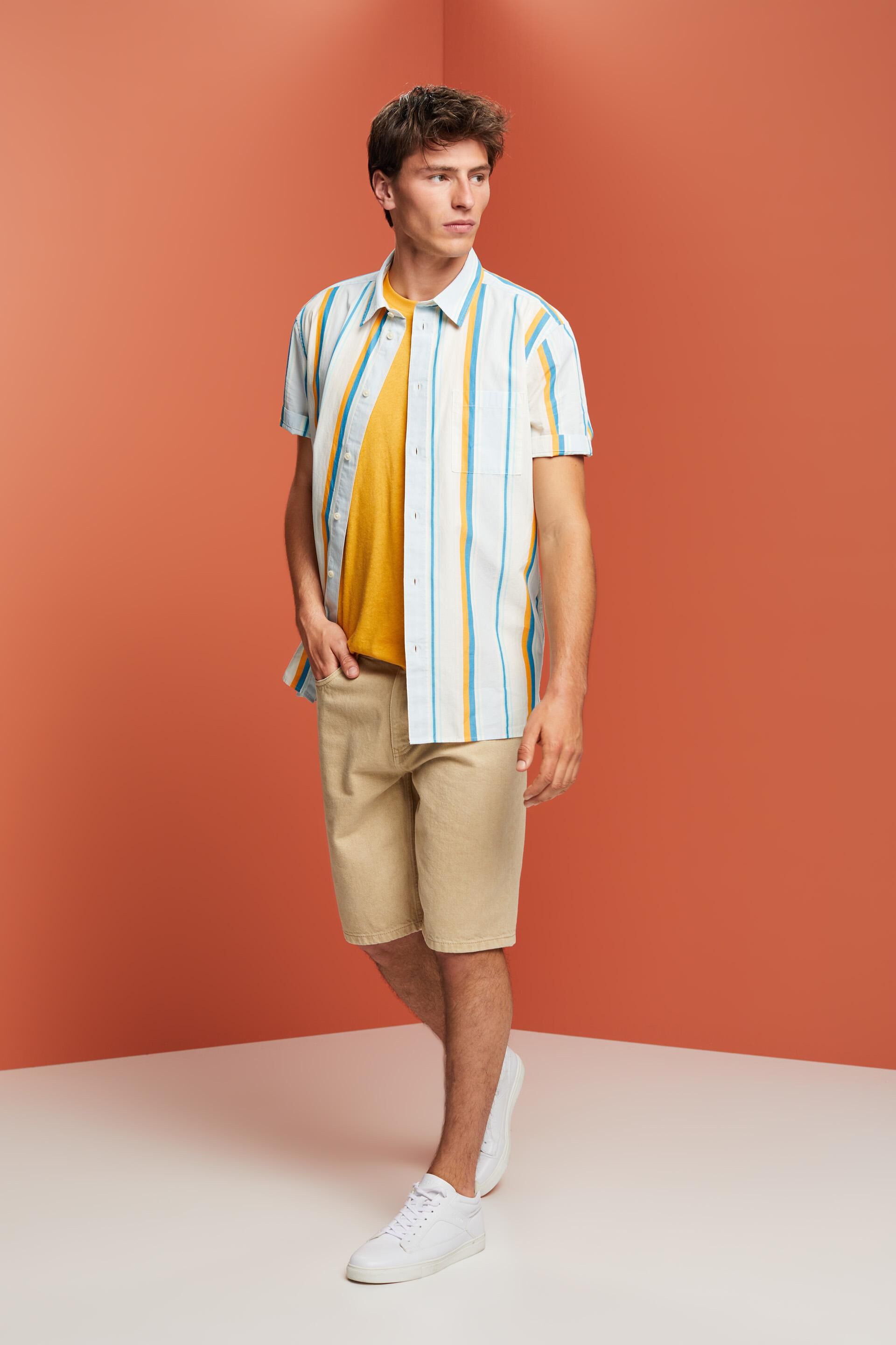 Chemise à manches courtes animée d’un motif, 100 % coton