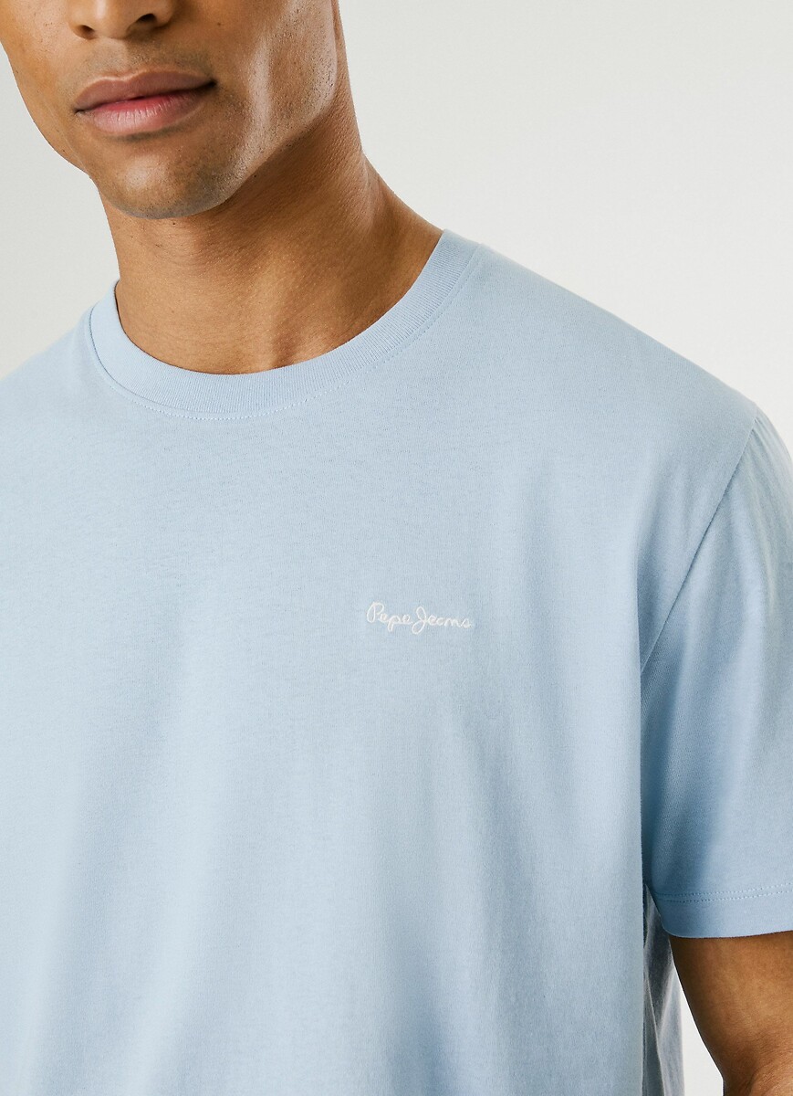 PEPE JEANS<br>Camiseta com gola redonda e logotipo bordado
