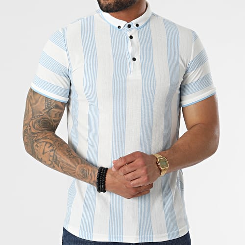 Polo Manches Courtes 1823 Bleu Blanc