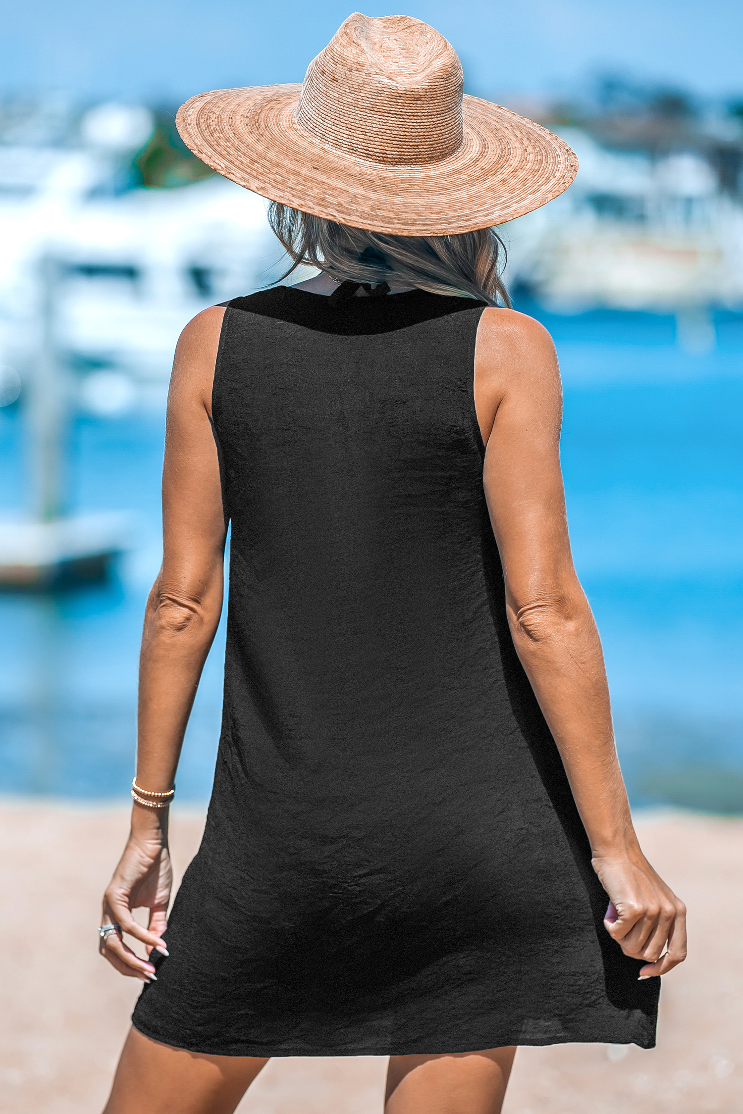 Robe cover up midi en dentelle à col en V