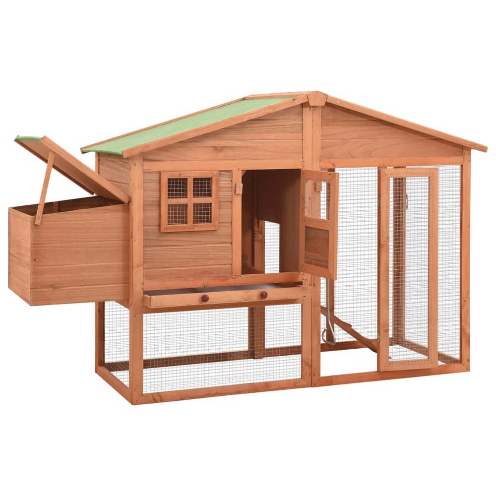 Poulailler avec nichoir 191 x 67 x 117 cm bois de sapin massif