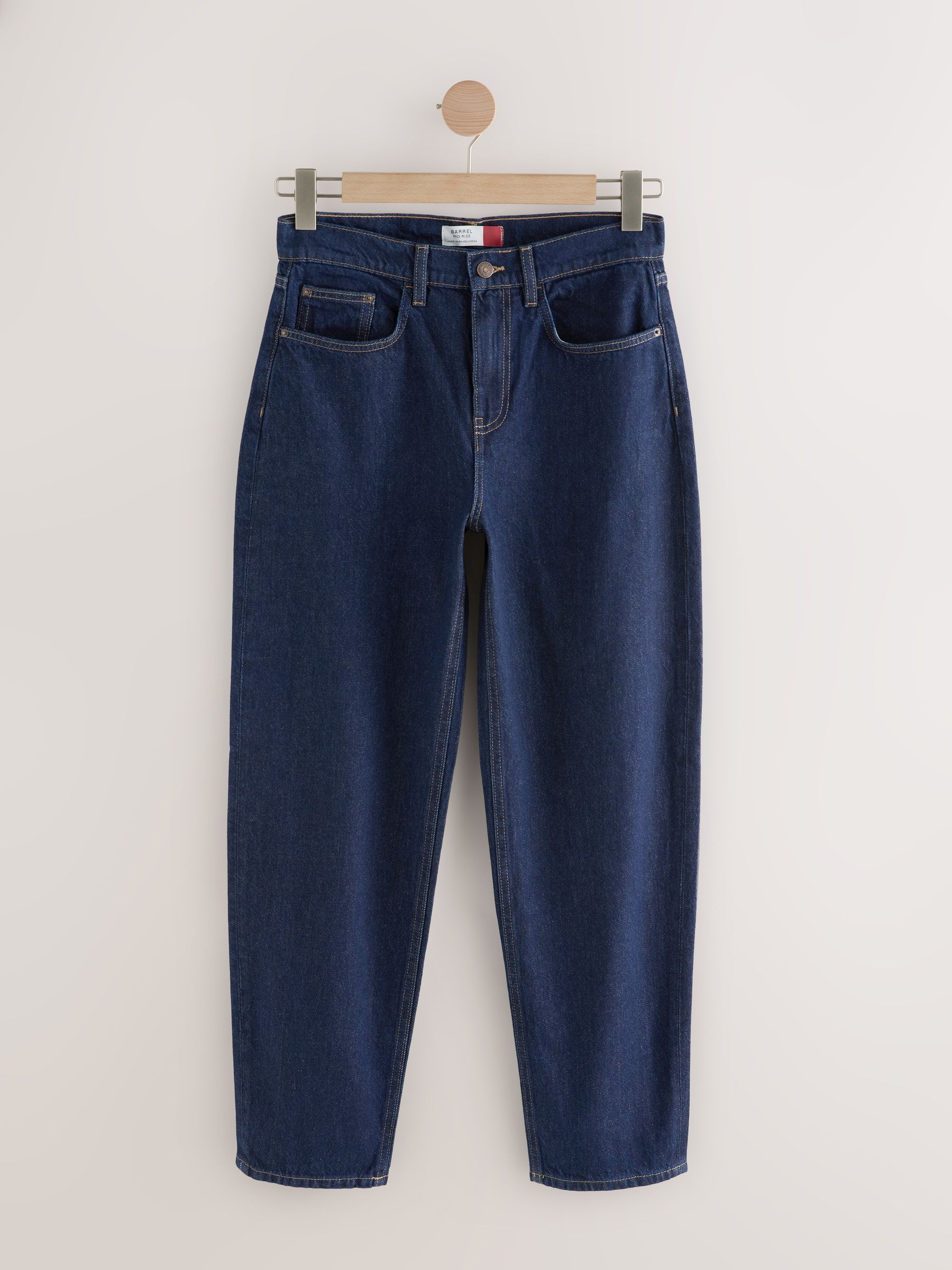Blauw met wassing - Jeans met ruime rechte pijpen