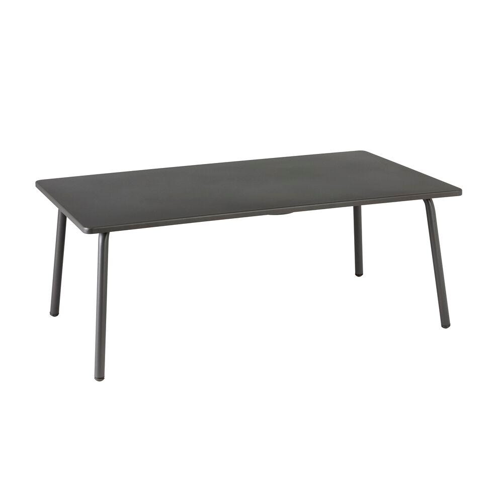 Niedriges Loungeset aus rechteckigem Tisch, Bank und 2 Sesseln Vence BeComfort® Dark Grey