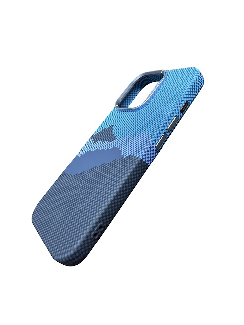 iPhone 16 Pro MagSafe Hardcase Hülle im Carbon Look - Blau