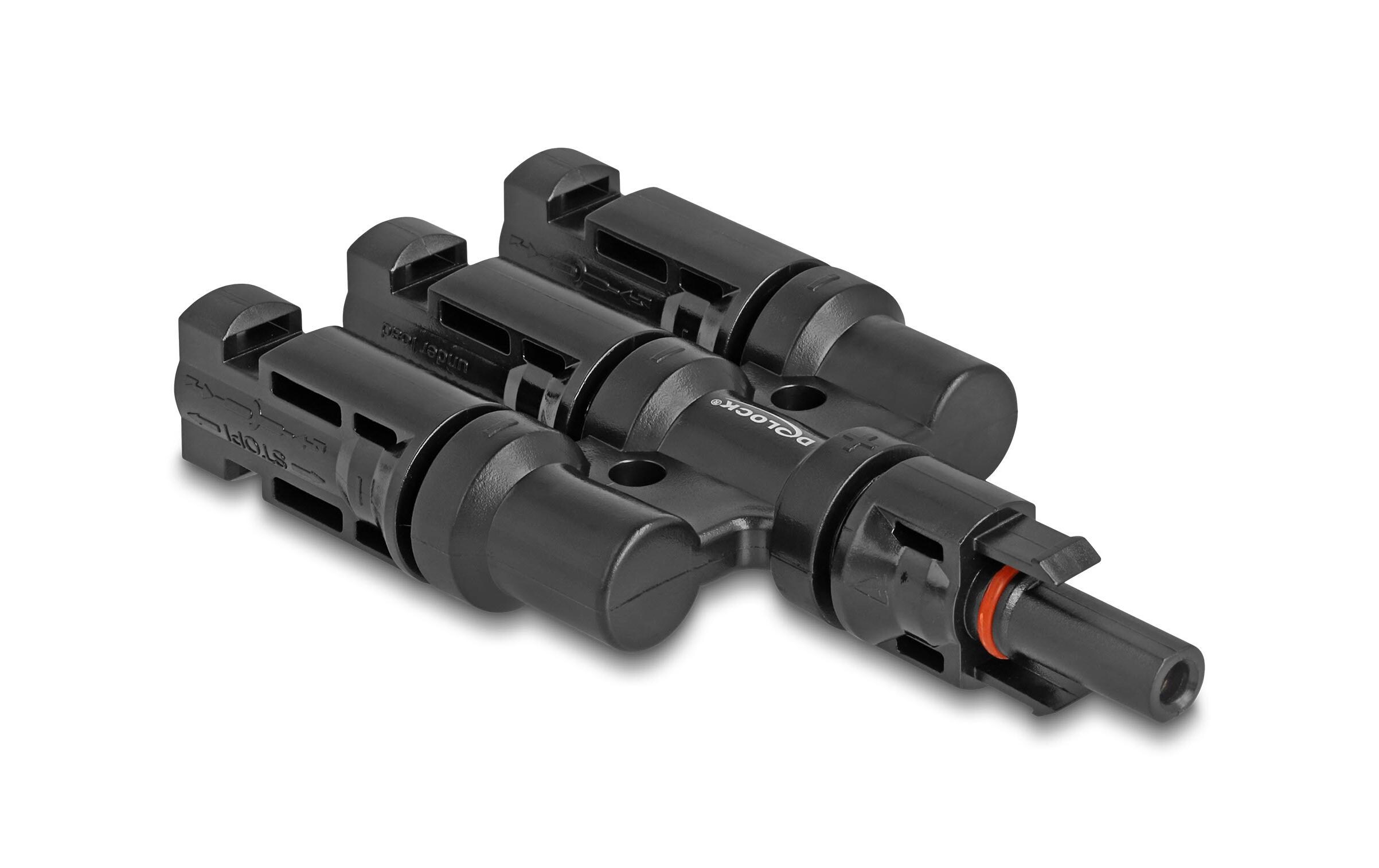 DL4 Solar Konnektor 1x Buchse zu 3x Stecker, IP67Delock DL4 Solar Konnektor 1 x Buchse zu 3 x Stecker