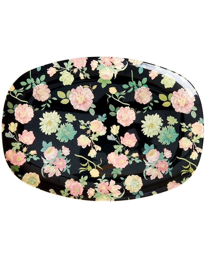 Melamin-Servierteller DARK ROSE in schwarz/beige