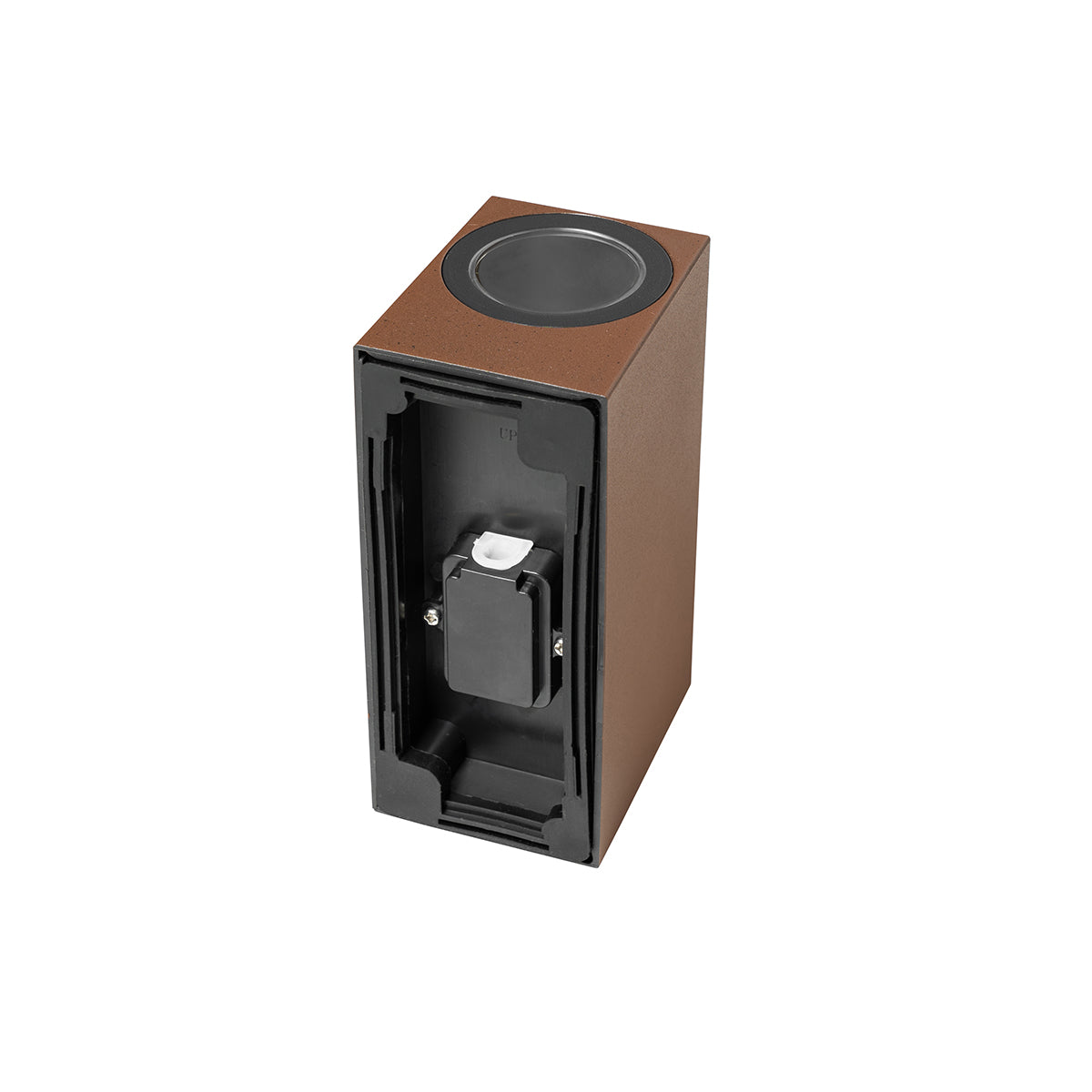QAZQA Moderne buiten wandlamp roestbruin kunststof 2-lichts - Baleno