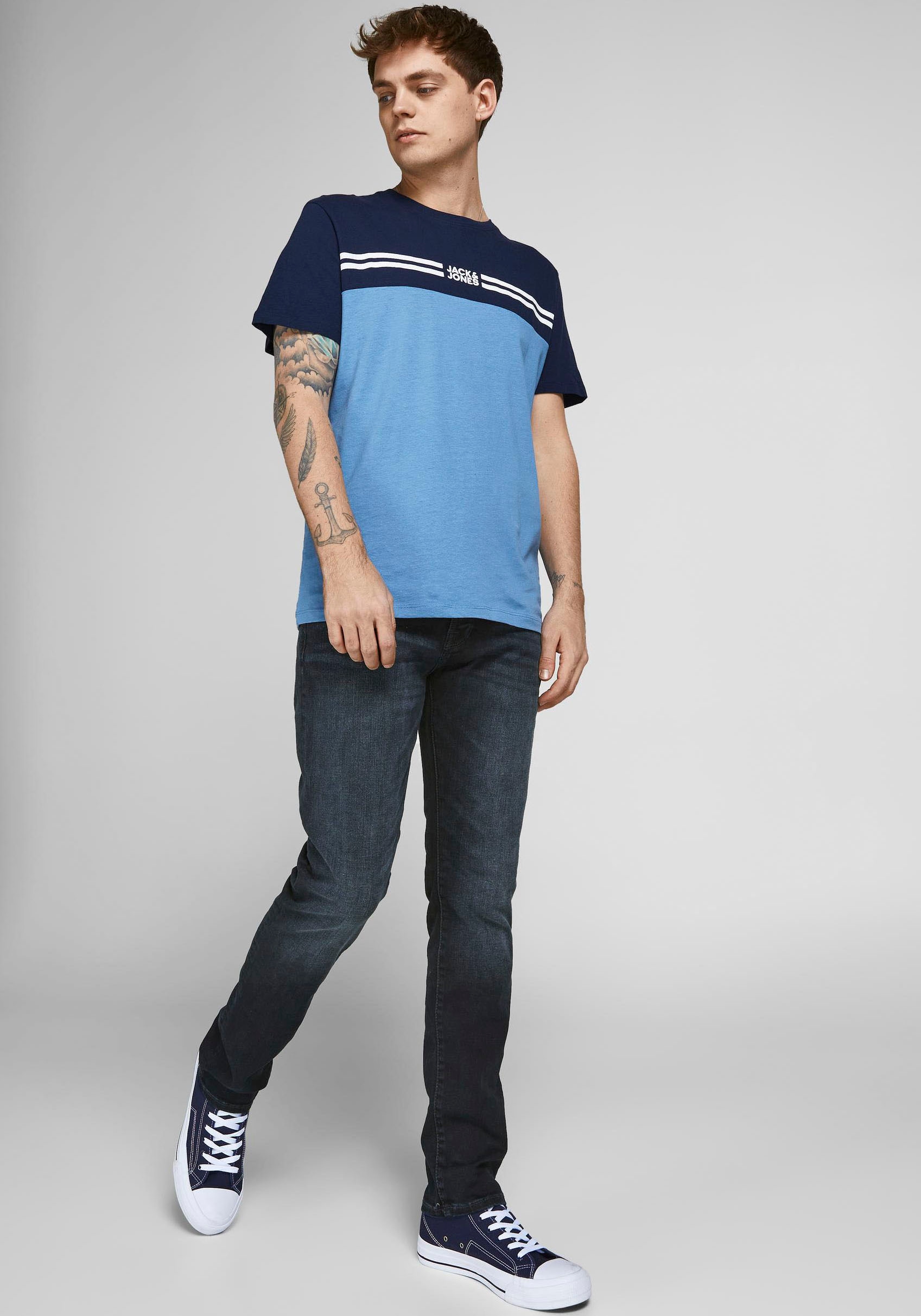 Jack & Jones Slim-fit-Jeans »JJIGLENN – Slim-Fit-Jeans mit niedriger Leibhöhe«, Used, modisch, slim fit, Denim/Jeans