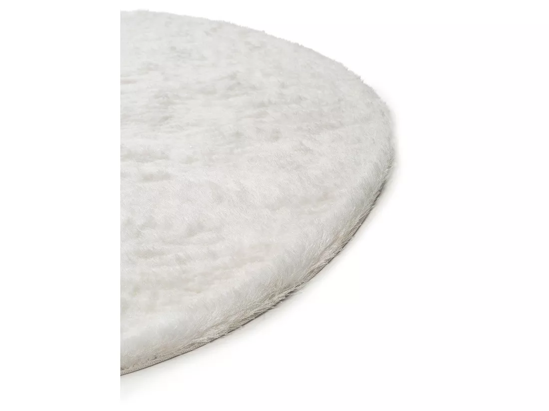 Tapis à poils longs Whisper Blanc ø 80 cm rond