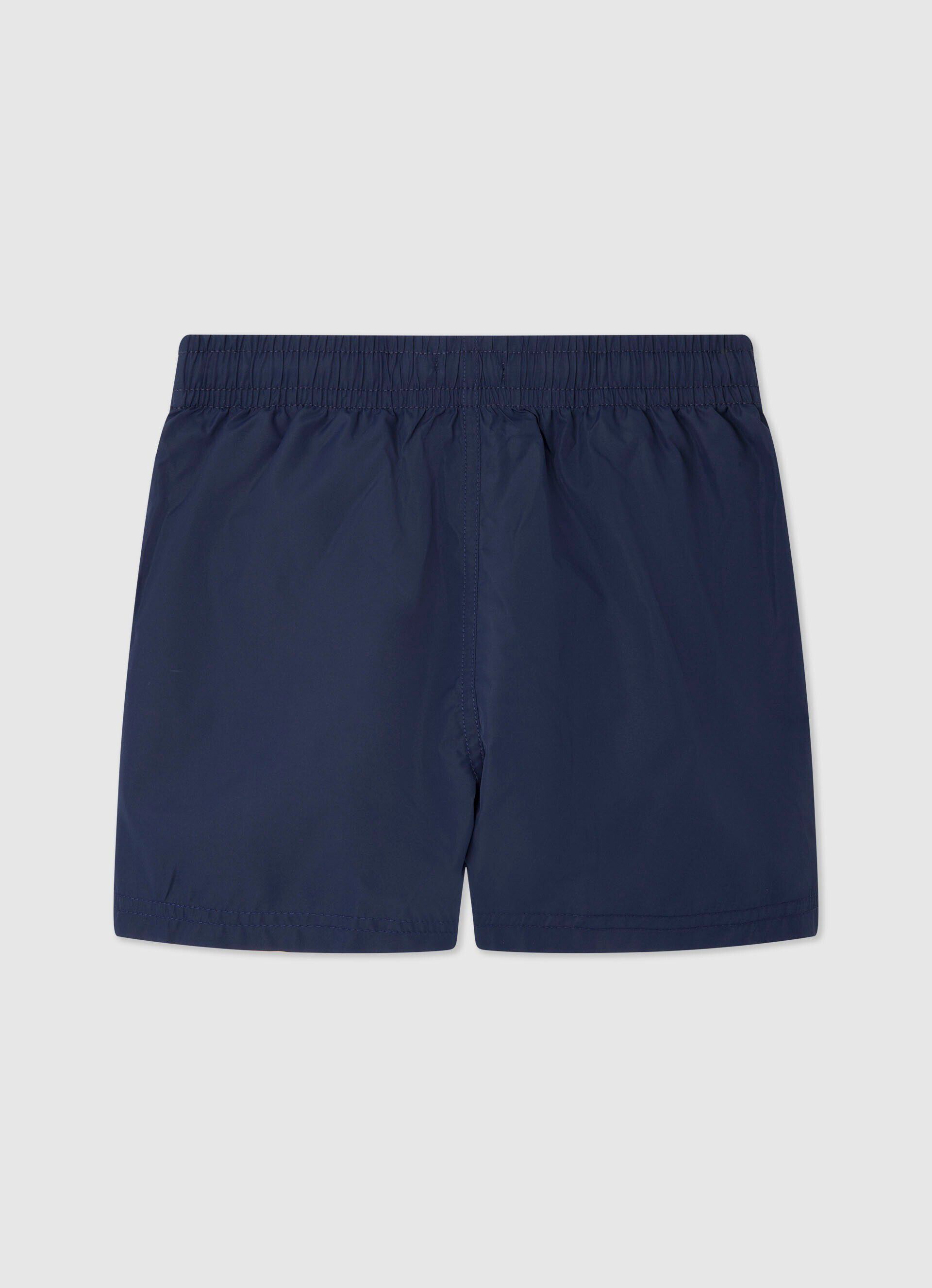 Maiô Bermuda com logo estampado - azul índigo