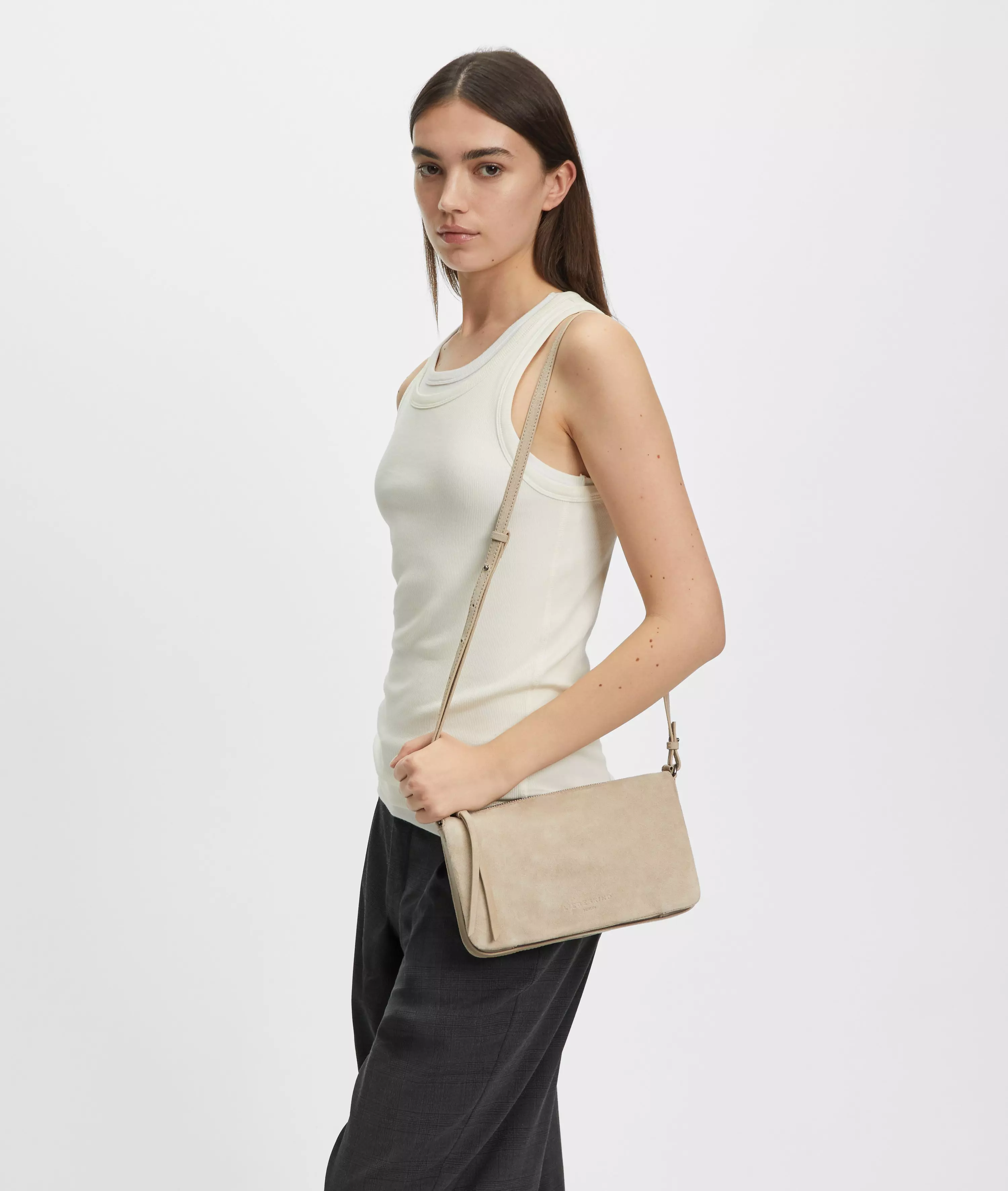 Crossbody Handy shoulder bag made from soft suede