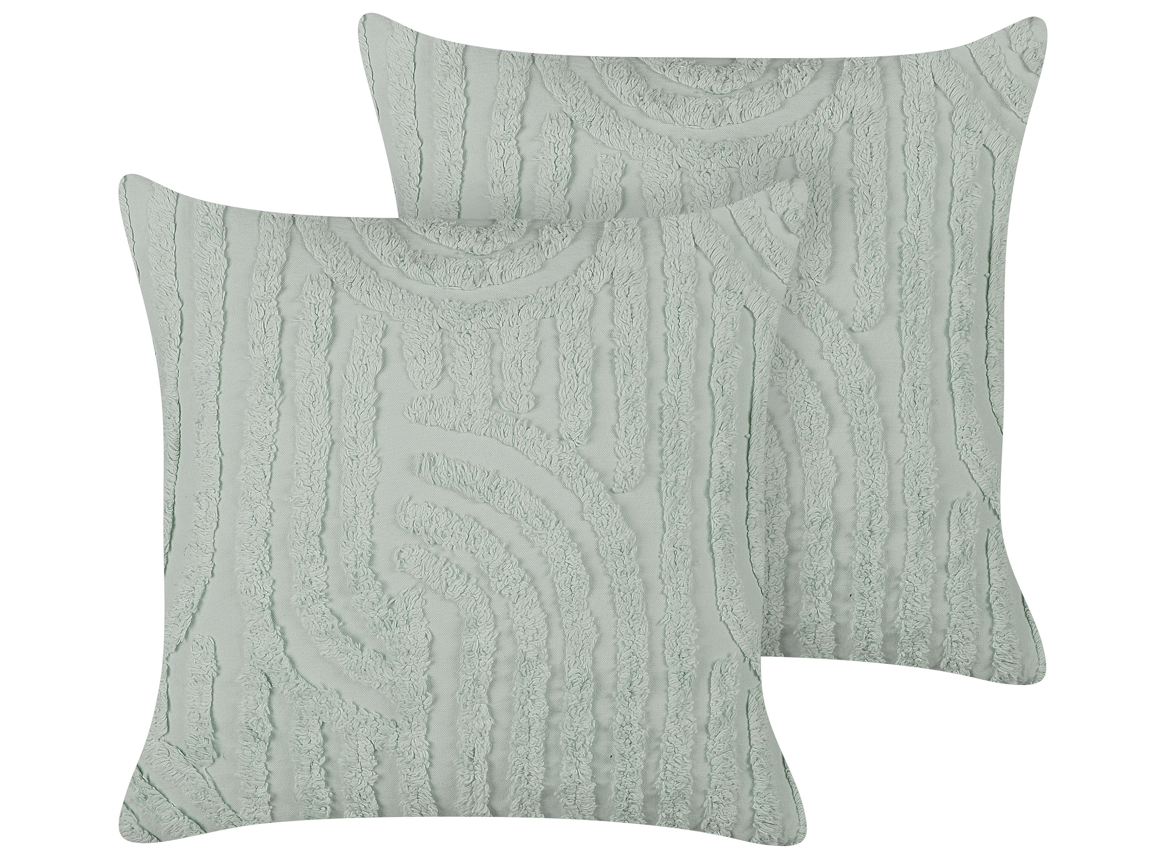 Set van 2 sierkussens TELLIMA Katoen 45 x 45 cm Mintgroen geometrisch patroon