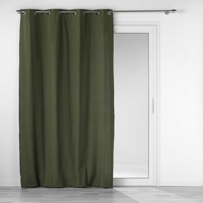 RIDEAU OEILLETS 140X240CM COTON UNI MISTRALINE KAKI