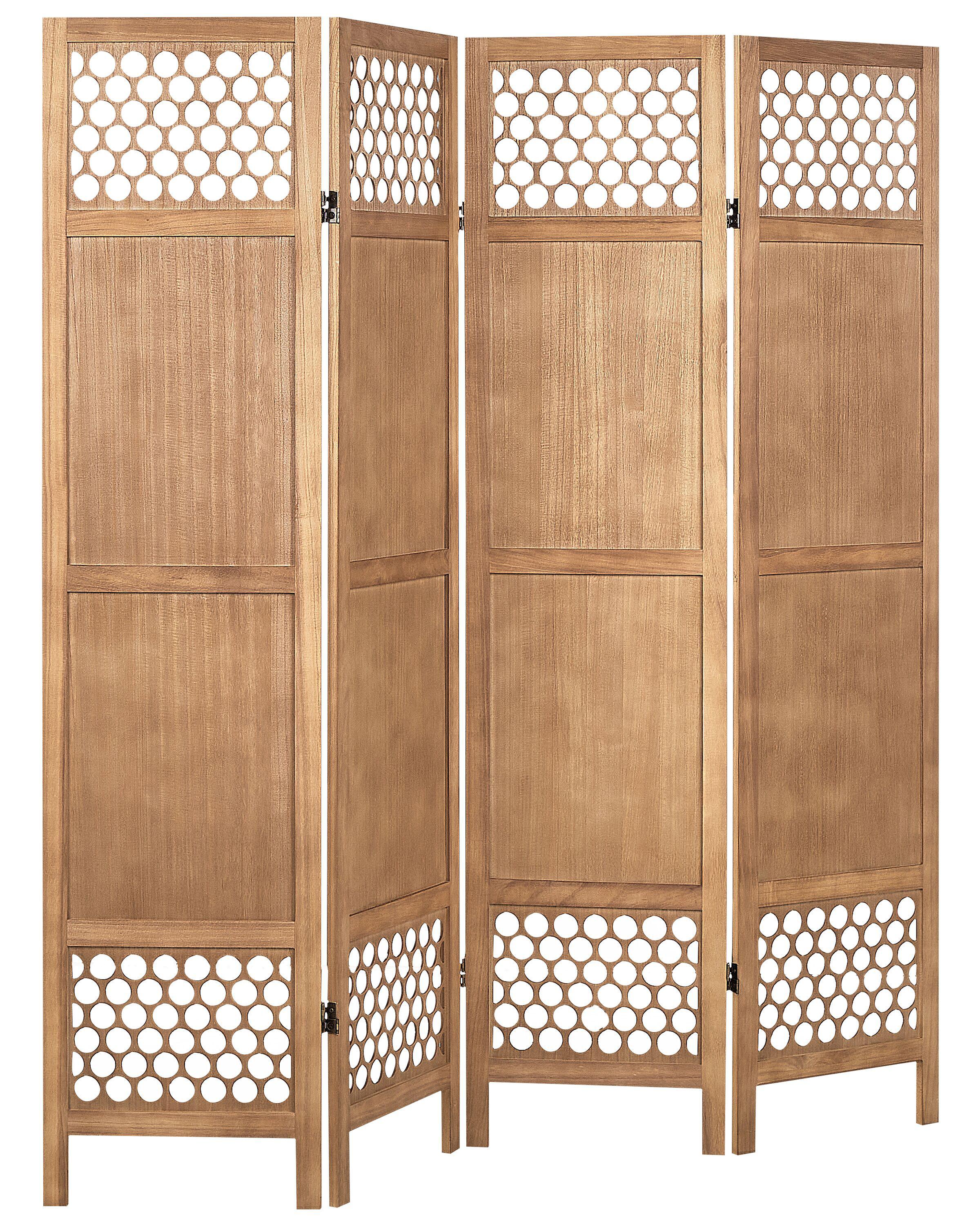 Roomdivider met 4 panelen CERTOSA Lichtbruin 163 cm 170 cm