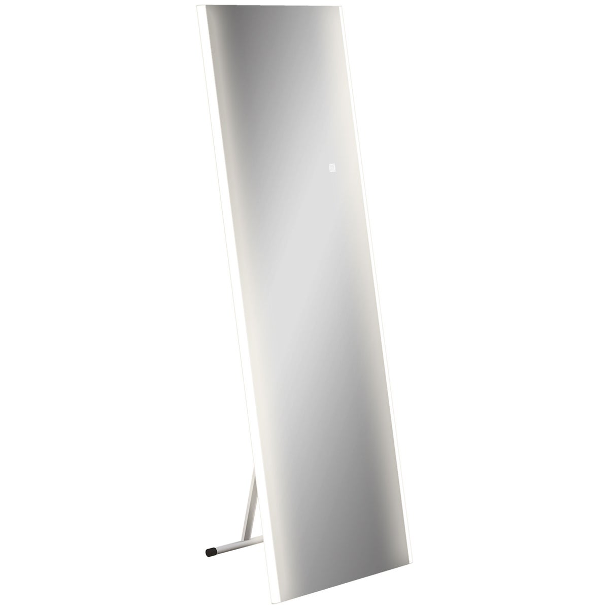 HOMCOM Grote spiegel, wandspiegel, staande spiegel met LED-licht, aanraakschakelaar, kapspiegel met 3 lichtkleuren, voor woonkamer, gang, 150 x 50 x 2,9 cm, aluminium, wit
