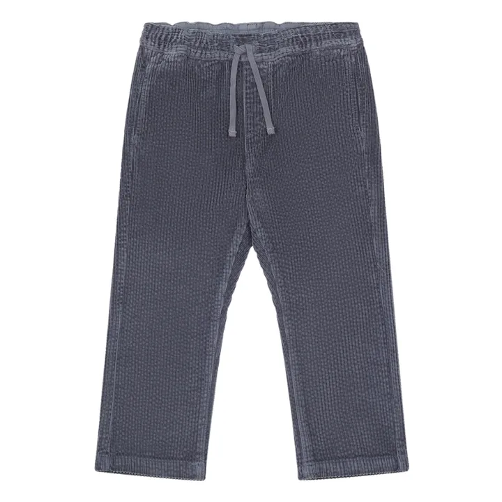 SMALLABLE BASICS Pantalon Garçon Elastiqué à la Taille en Velours Côtelé | Gris anthracite