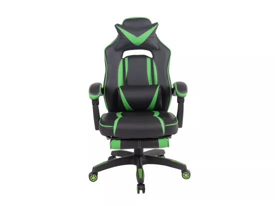Chaise de bureau - Similicuir & Plastique - Noir / Vert - Heat