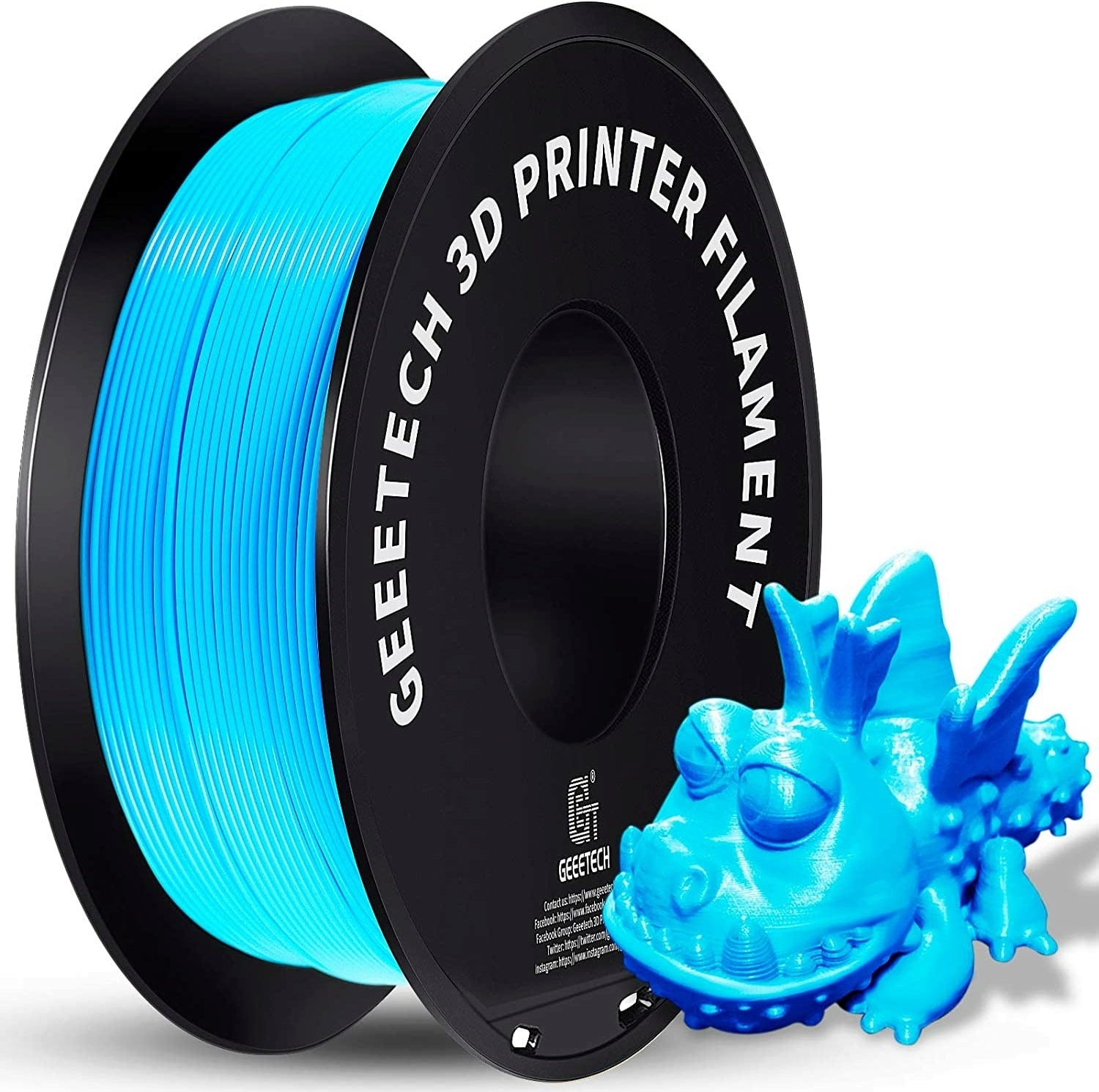 GEEETECH  PLA Water Blue, 1,75 mm / 1000 g    Leicht druckbares Filament mit geringen Fertigungstoleranzen