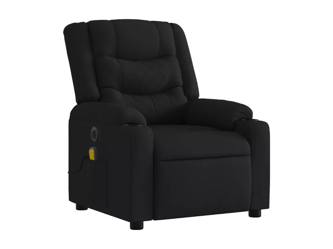 Fauteuil de massage inclinable électrique Noir Tissu