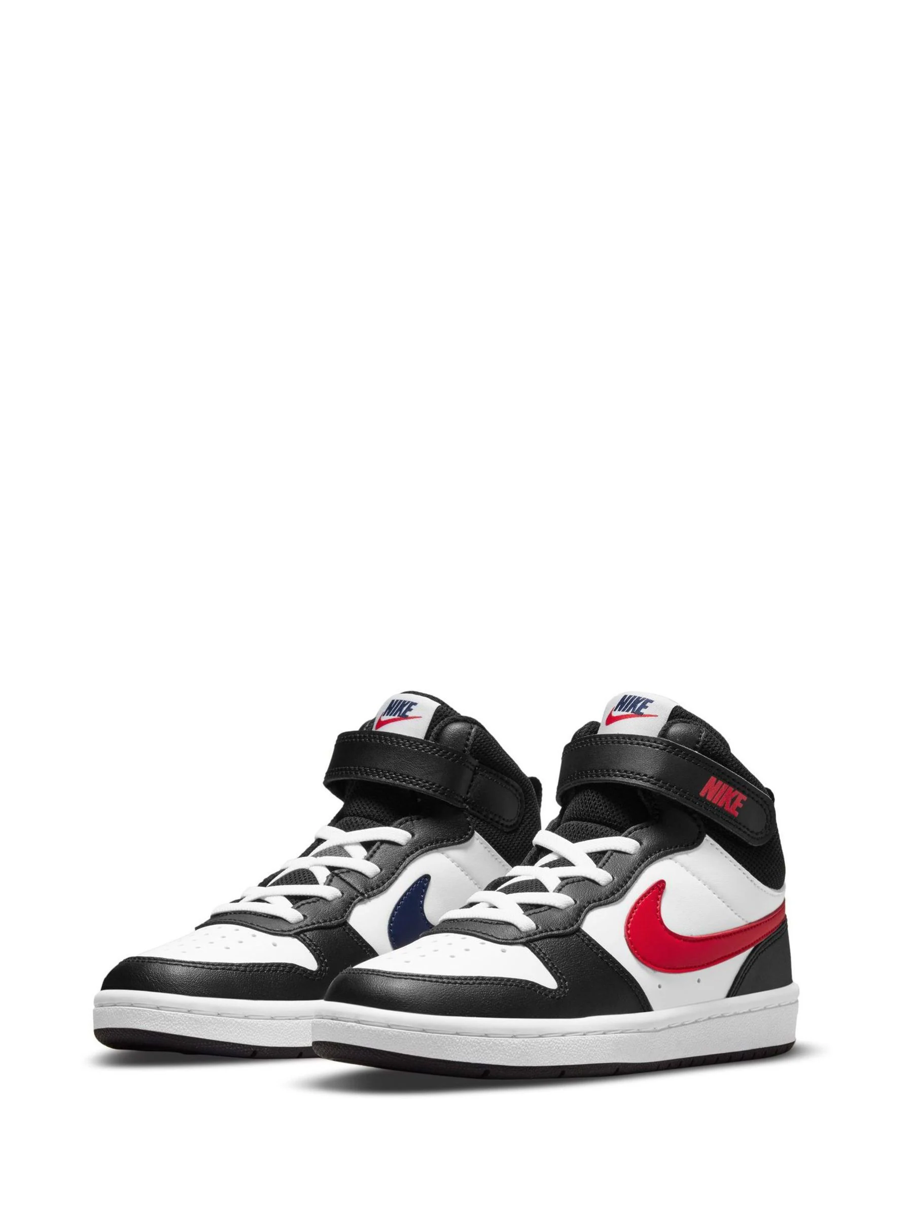 Wit/zwart rood - Nike - Junior Court Borough halfhoge sneakers