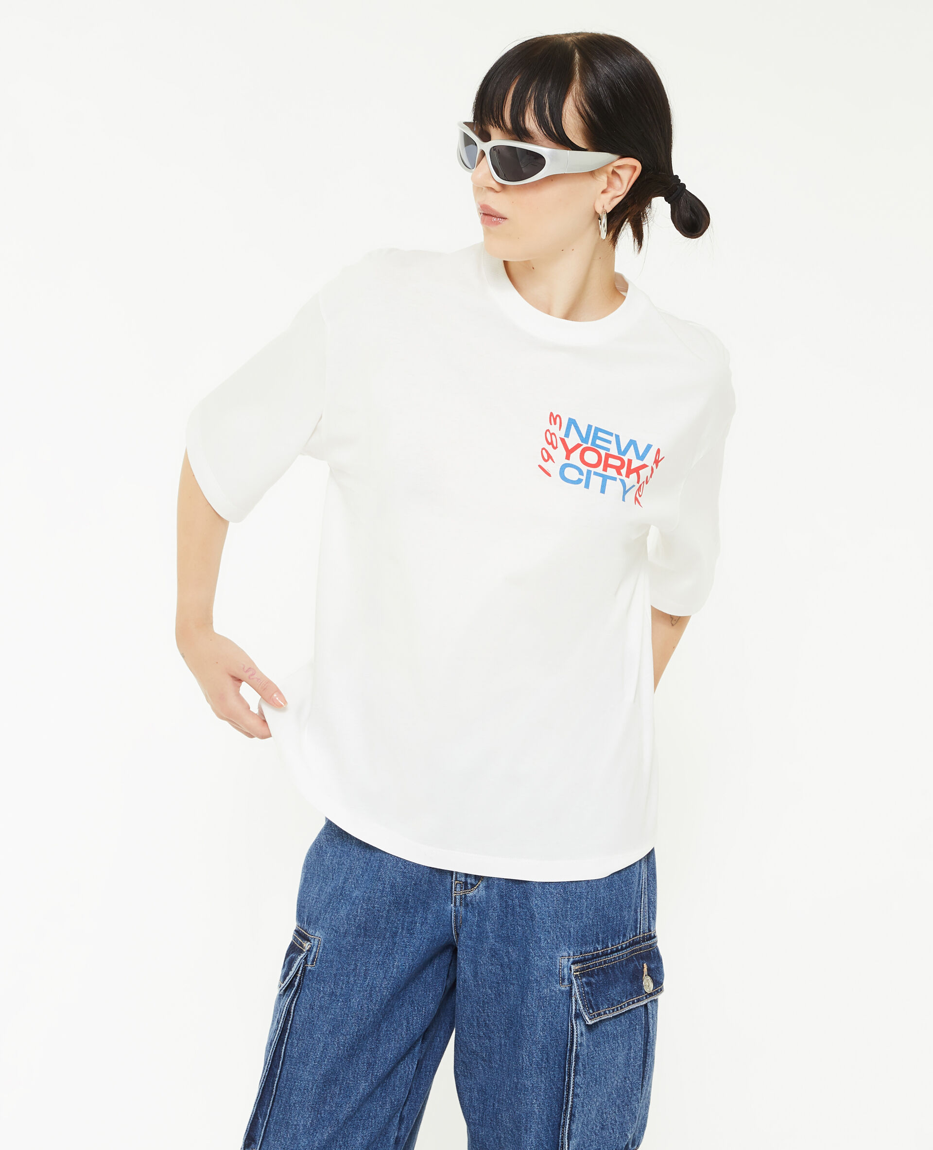 T-shirt à inscriptions - Blanc
