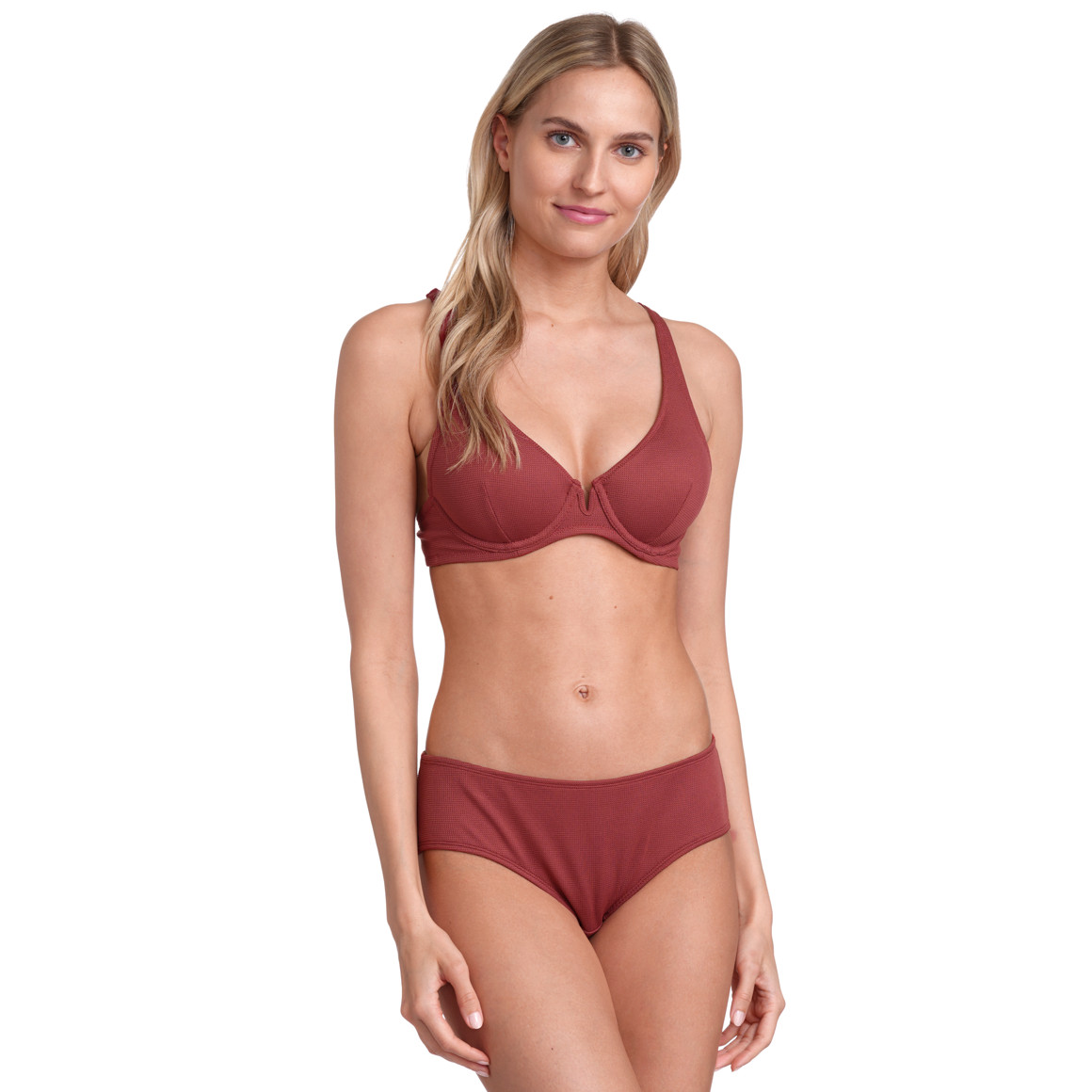 Gina Benotti Damen Bikinipanty mit feiner Struktur dunkelrot