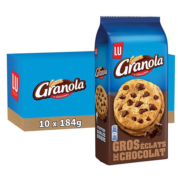LU Granola - Cookies aux pépites de chocolat - Lot de 10 paquets de 184g