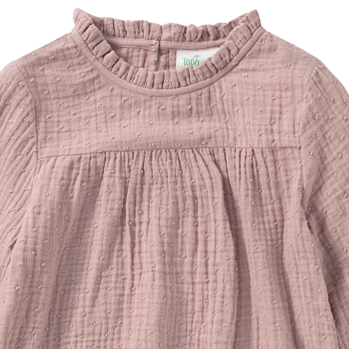Topolino Pure Collection Mädchen Musselin-Bluse mit Strukturmuster puderrosa