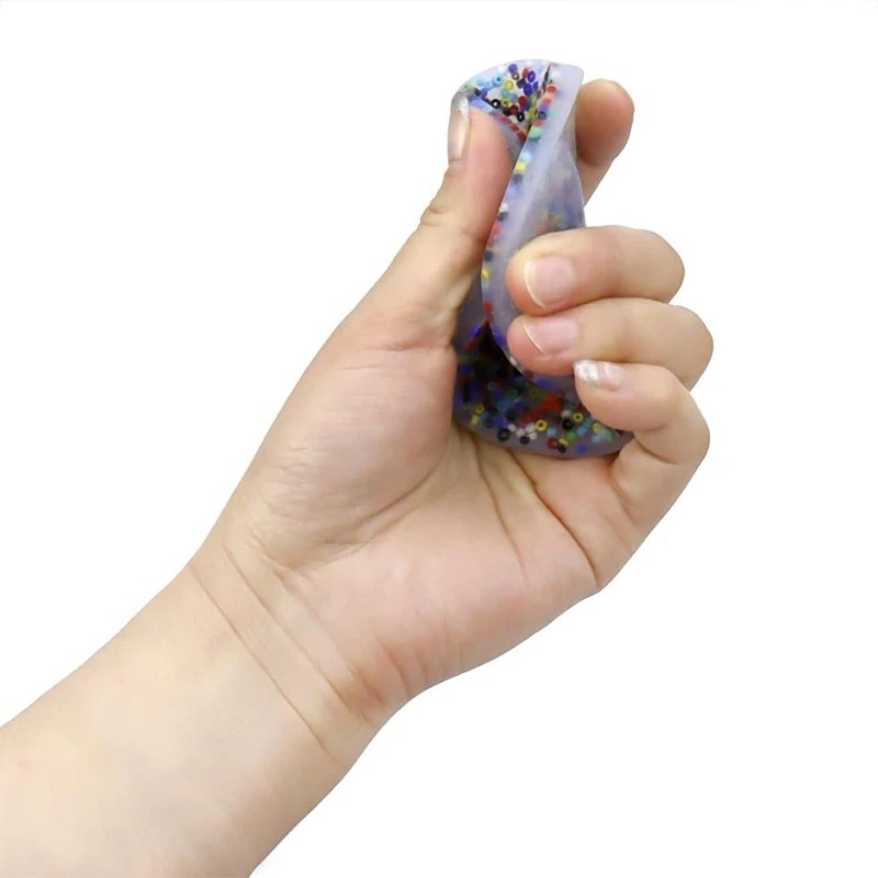 (Ø6cm) Anti Stress Skin Picking Pad Fidget Spiel Squeeze Perlen für Erwachsene - Bunt