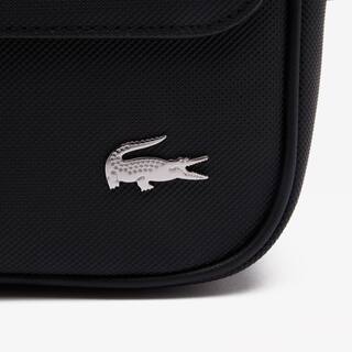 Sac à rabat Daily Lifestyle en toile enduite Sacs à bandoulière - Noir - Lacoste - Femme