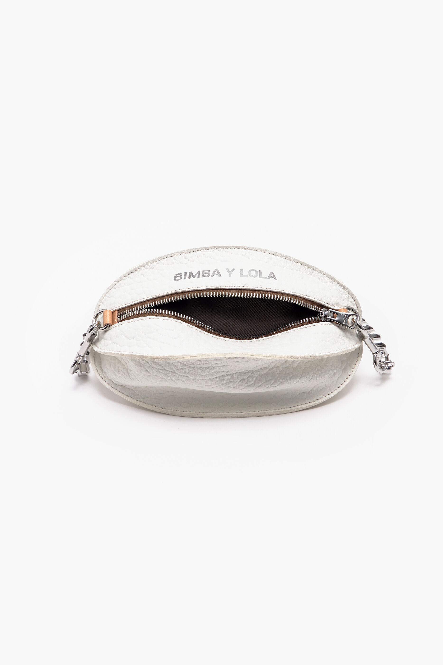 Bolsa Pelota S, couro branco