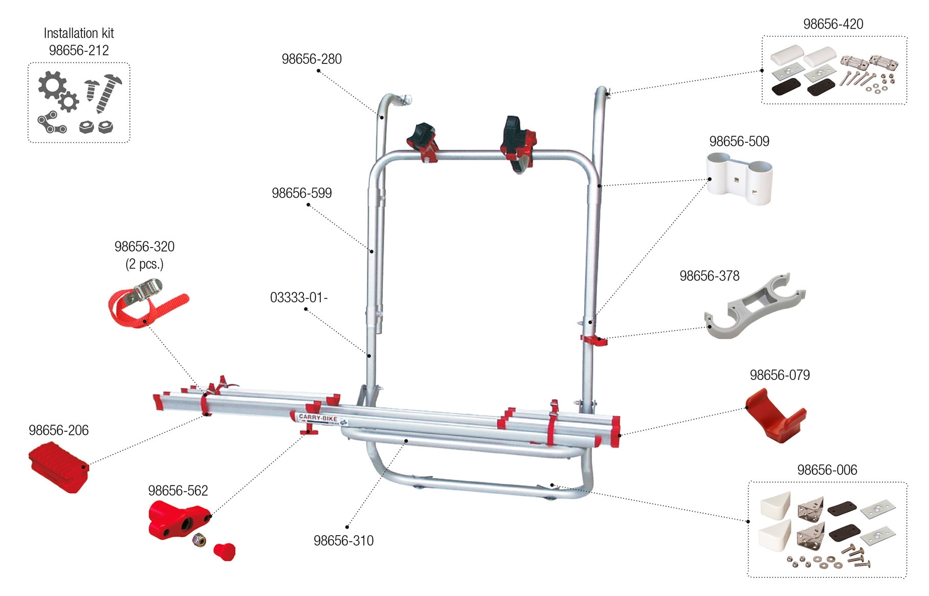 Fiamma Auflagebügelkit für Carry Bike Minivan Fiamma Artikelnummer 98656-310