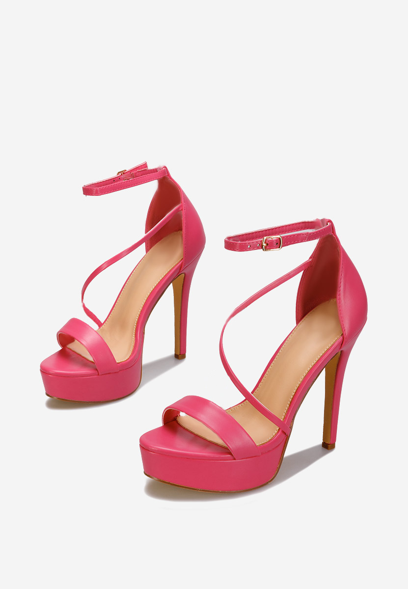 Sandales à talon et plateforme fuchsia Jordy