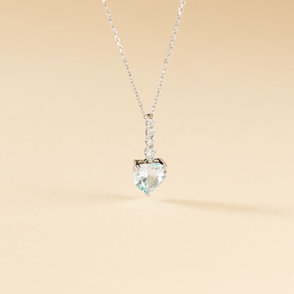 Collier Fany Or Blanc Topaze Et Oxyde De Zirconium