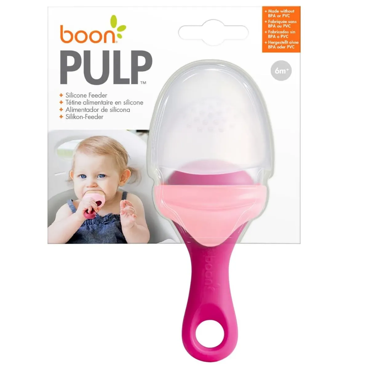 Boon Tétine Alimentaire en Silicone Pulp - Rose