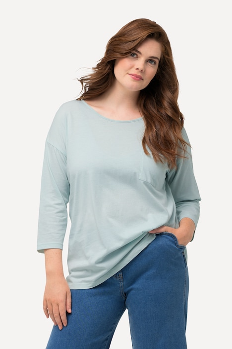 Schlafanzug-Shirt, Rundhals, 3/4-Arm, Biobaumwolle
