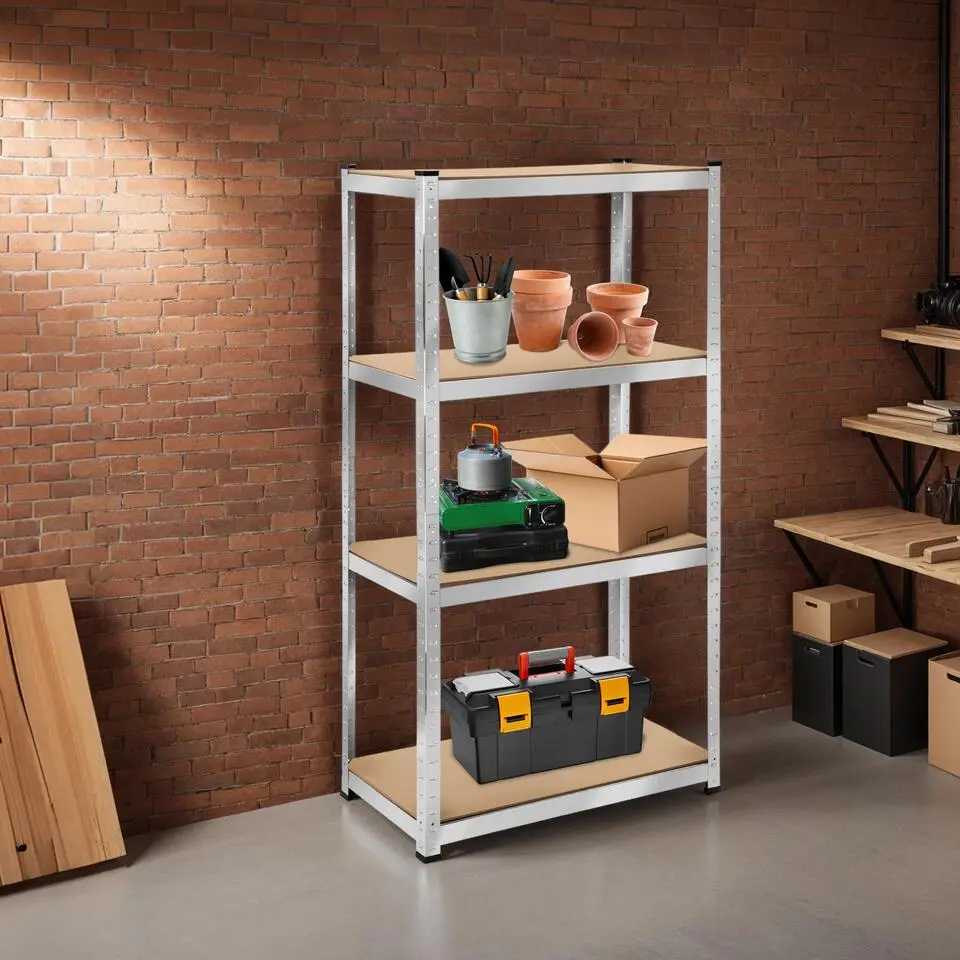 tectake Werkplaatsrek, Zilver