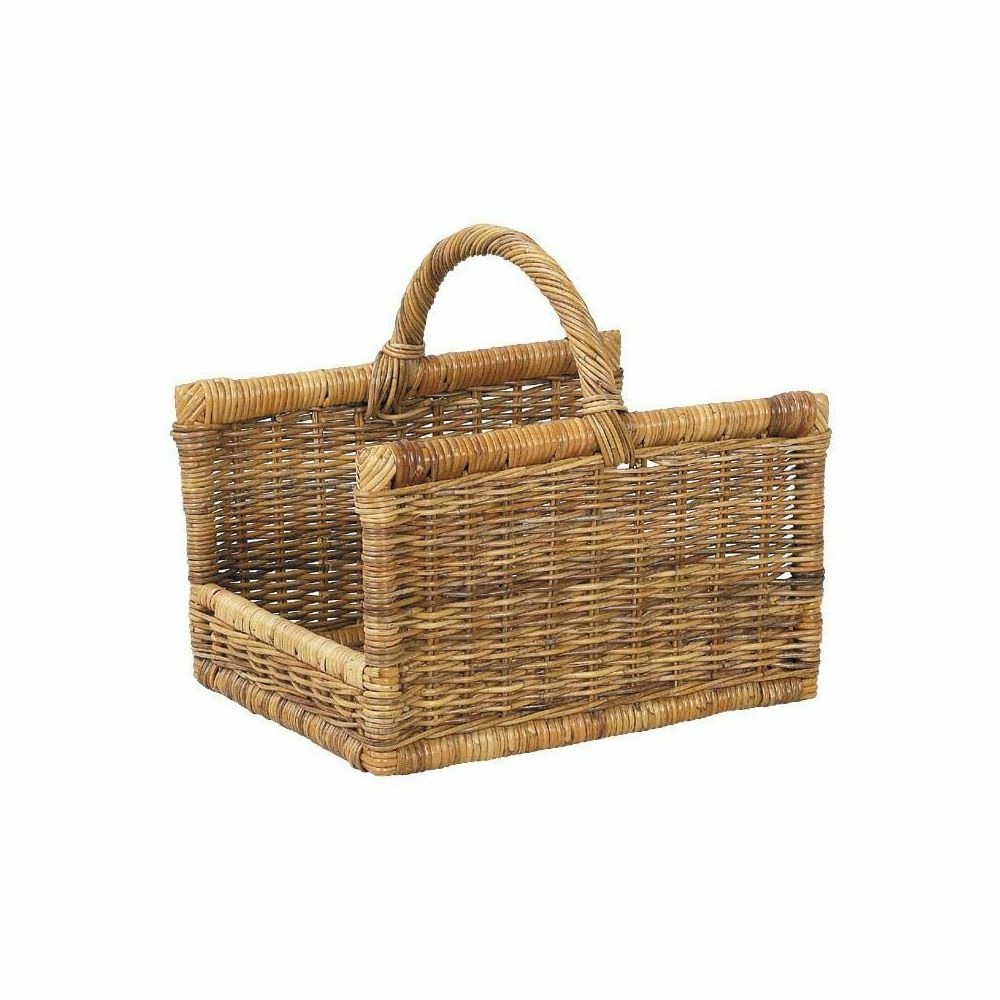 Panier à bûches en poelet avec anse renforcée