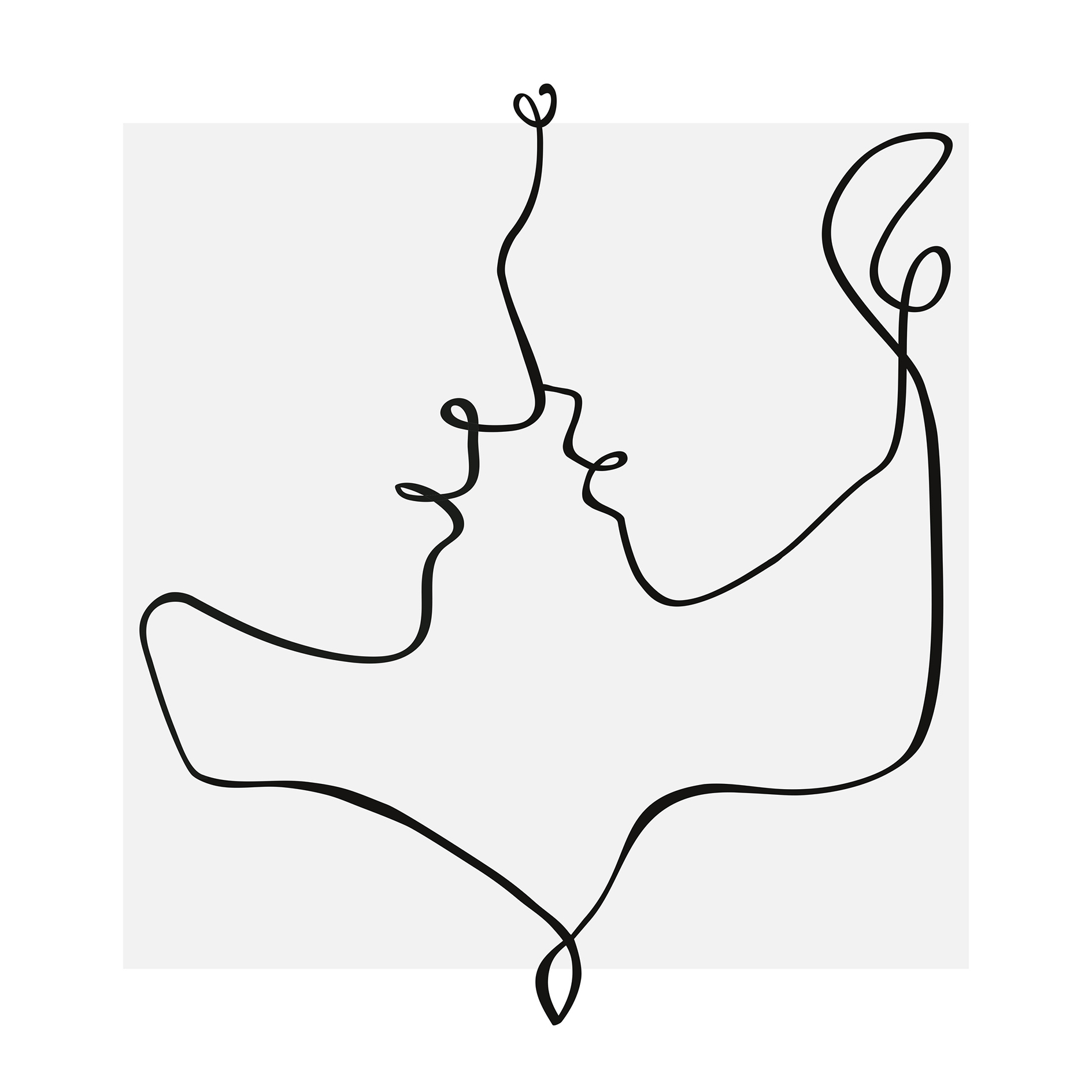 Gerahmtes Bild LOVE LINES - 50x50 cm