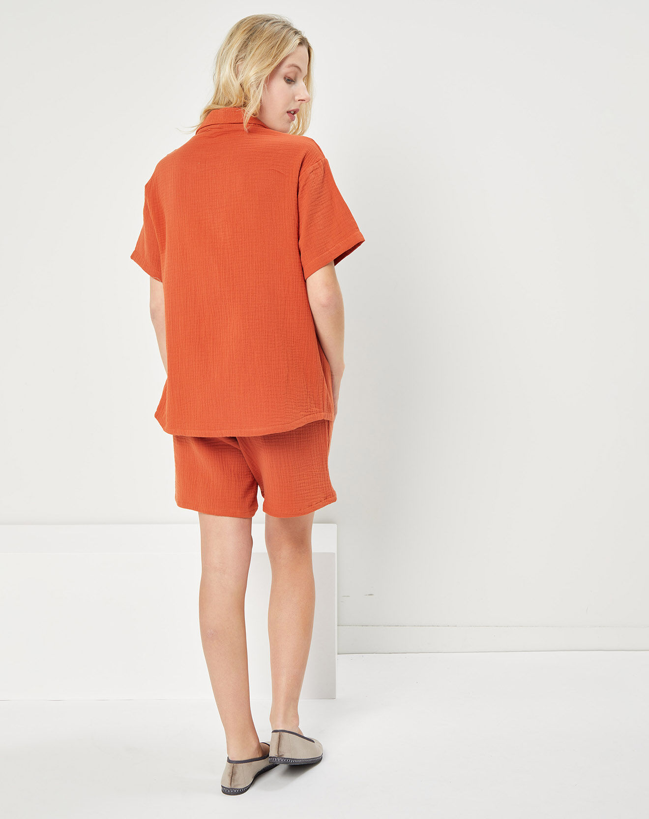 Quartier Latin Pyjama 100% Gaze de Coton Marie Intemporel terracota