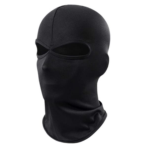 Tynn svart balaclava skimaske røverhatt 2 hull