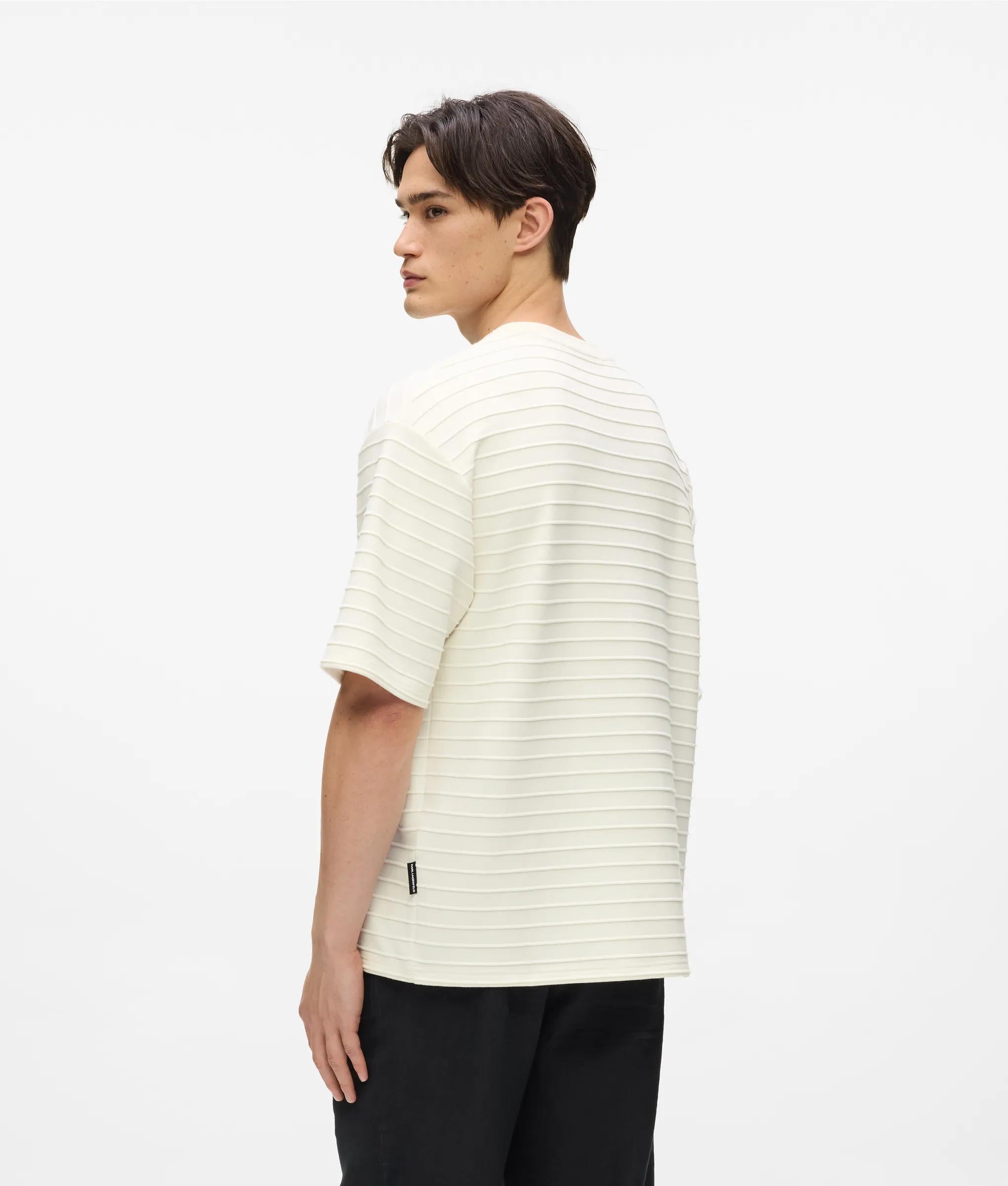 Ikon gestreept t-shirt met textuur