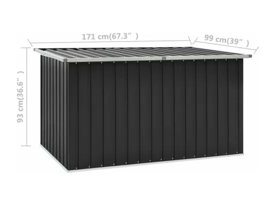 Boîte de rangement de jardin Anthracite 171x99x93 cm