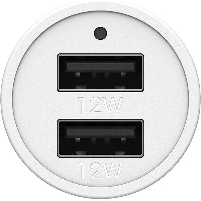 (24W) Premium Dual USB A Auto KFZ Ladegerät Schnellladegerät für Zigarettenanzünder (78-52701) - White