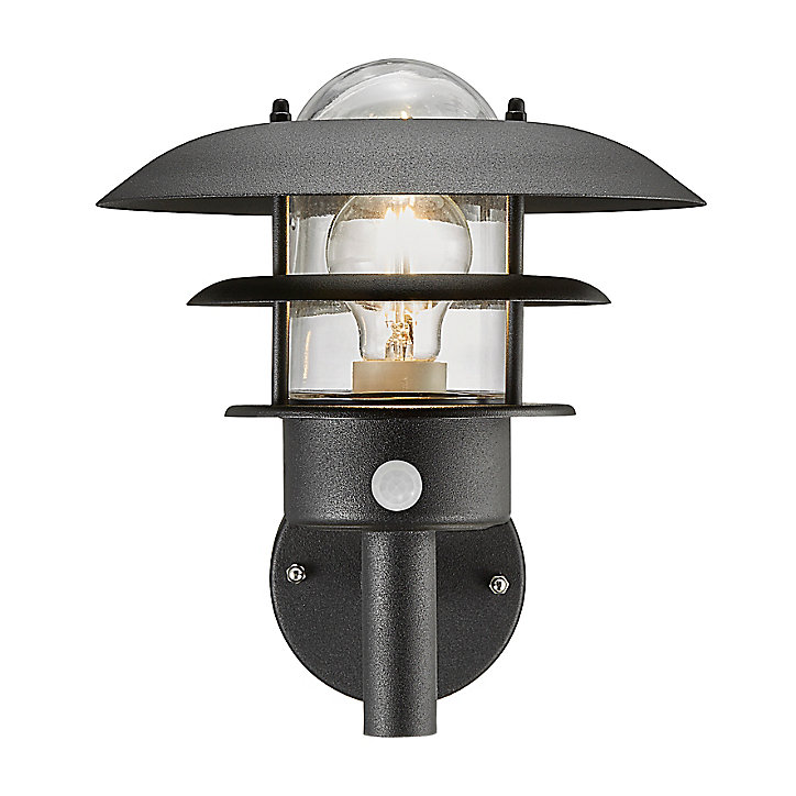 Applique murale extérieure montante à détection MARSELIS E27 NOIR IP44 60W Nordlux