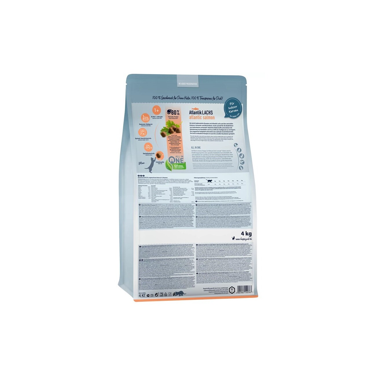 HAPPY CAT Trockenfutter Katze Adult, Indoor, Atlantik-Lachs 1,3 kg