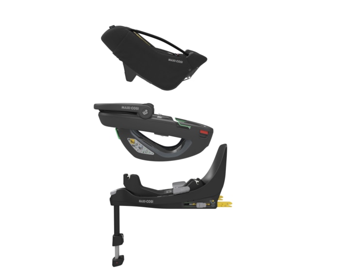 Coral 360 0 - 12 M  40 - 75 cm   0 - 12 kg    Intuitive FlexiSpin-Drehung mit nur einer Hand |    Der erste modulare Baby-Autositz |    Ultraleichtgewicht |    „Easy-in”-Gurt |